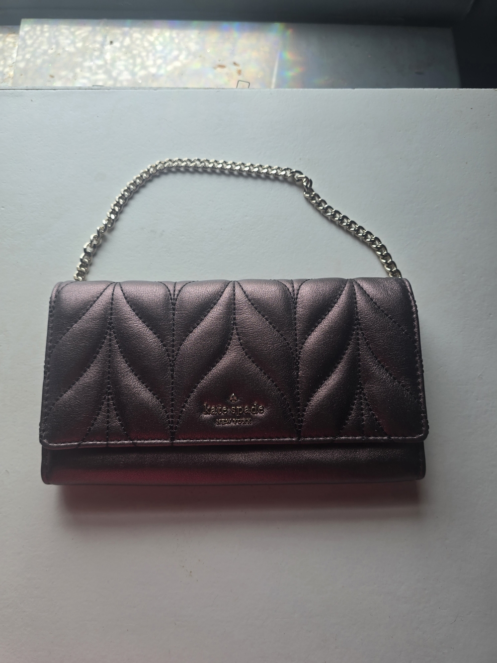 kate spade Quilted Metallic Chain Wallet